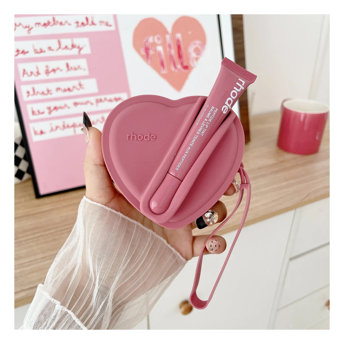 Rhode Heart-Shaped Lip Gloss Pouch Set