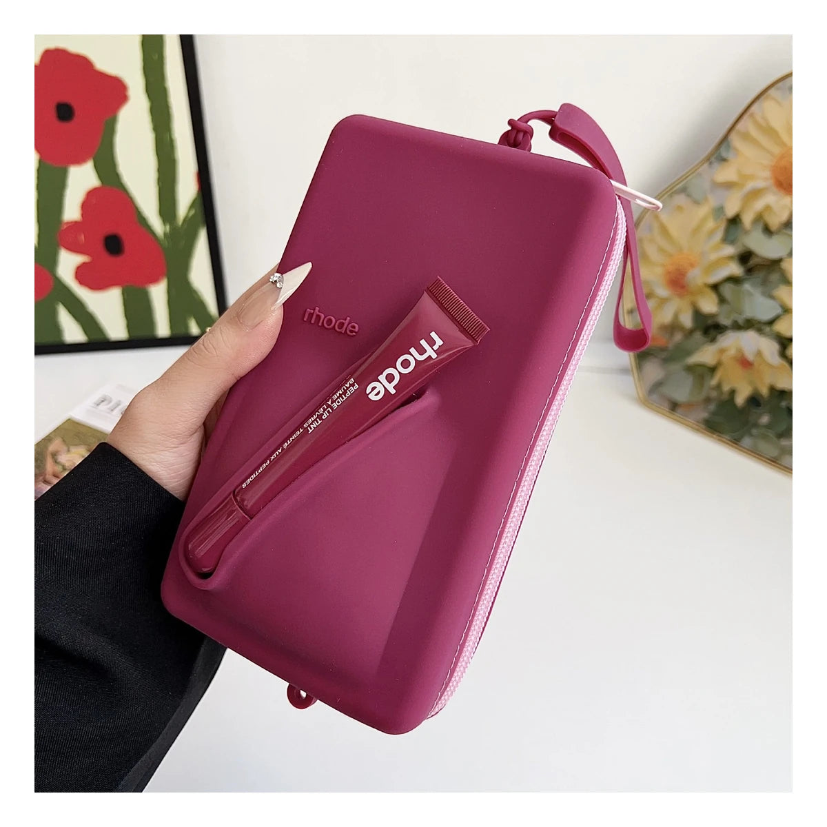 Rhode Silicone Pouch with Lip Gloss Set