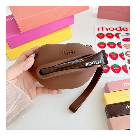 Rhode Silicone Wristlet Pouch with Lip Gloss Set