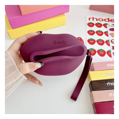 Rhode Silicone Wristlet Pouch with Lip Gloss Set