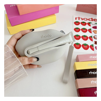 Rhode Silicone Wristlet Pouch with Lip Gloss Set