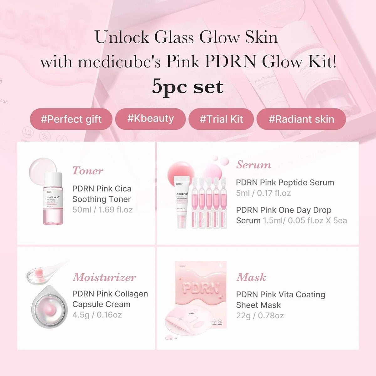 Medicube PDRN Pink Glow Kit 5pc Set